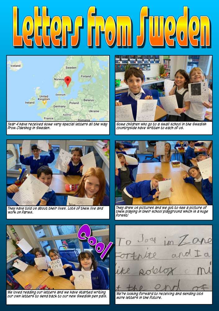 Year 4’s Swedish Pen-Pals!