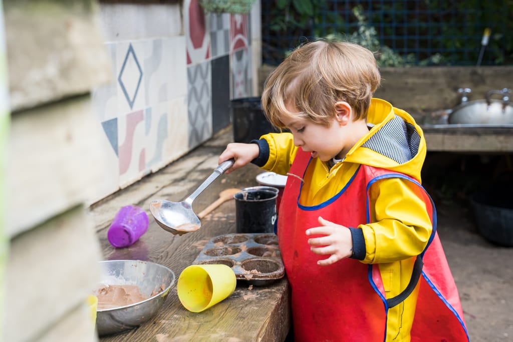 Nursery Class Mud Pie at Rosemary Works School